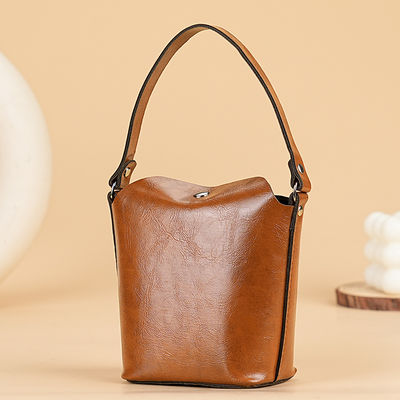 Retro Versatile Soft Leather Exquisite Cute Coin Purse Card Holder Women's Vegetable-Tanned Cowhide Mini Bucket Wallet