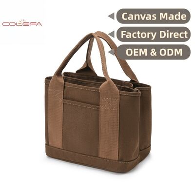 New Women's Canvas Mini Square Tote Bag Large Capacity Fashionable & Minimalist Lightweight with Multiple Compartments Storage