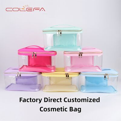 Manufacturer Direct Portable Zipper Makeup Bag PVC Waterproof Travel & Daily Organizer Transparent Cosmetic Pouch