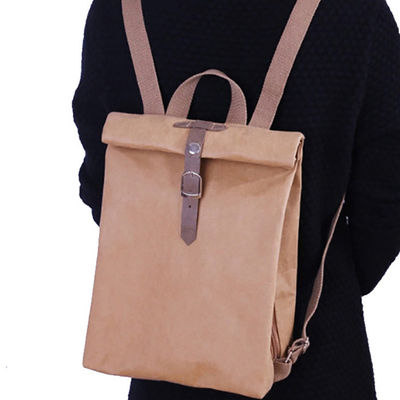 Nature color washable waterproof untearable paper foldable light outdoor backpack