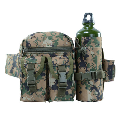 Wholesale Canvas Camo Fishing Multi-Functional Water Bottle Pouch Construction Site Work Sports Outdoor Tactical Men's Waist Bag