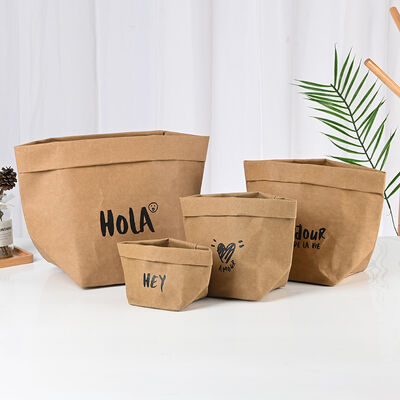 Manufacturer Wholesale Nordic-Style Washable Kraft Paper Bags Water-Resistant Tear-Proof Refrigerator Storage Bags Reusable