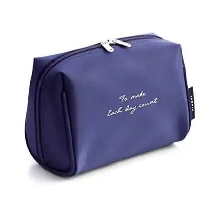 Waterproof Washable Travel Nylon Cosmetic Bag Plain Toiletry Zippered Makeup Bag