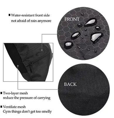 Custom 420D Large Strong Ripstop Waterproof Nylon 420D / 210D Polyester Black Drawstring Backpack