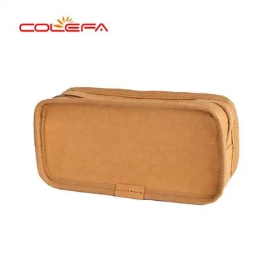 OEM Custom Cute Toddler Kraftpaper Pencil Pouch Bag Washable Craft Paper Pencil Box
