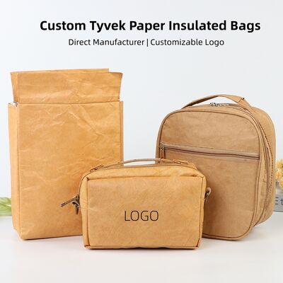 Handheld DuPont Paper Bag Lunch Takeout Temperature Insulated Bag Waterproof Gift Washable Tyvek Paper Bags Wholesale