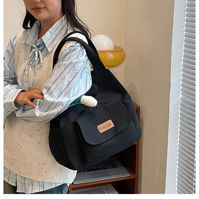 Canvas Bags for Women Spring/Summer Versatile Tote Bag Outing Mom Student Shoulder Underarm Commuting Bags Handheld Tote Bag