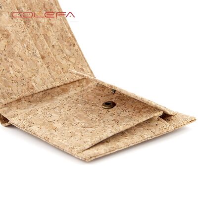 Retro Women's Long-Style Zippered Wallet Phone Case with Printing Bestseller Eco-Friendly Cork Bark Wallet Travel Souvenir