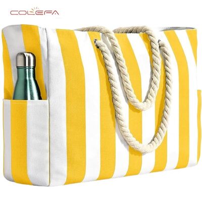 Colefa Customized Travel Beach Bag Women's Canvas Tote Bag Premium Shoulder Large Capacity Handbag Storage Bags with Logo