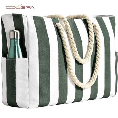 Colefa Customized Travel Beach Bag Women's Canvas Tote Bag Premium Shoulder Large Capacity Handbag Storage Bags with Logo