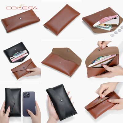 Colefa Korean Style New Arrival PU Leather Long Wallet for Women Ultra-Thin Minimalist Casual Coin Holds Phone Soft Bag Clutch