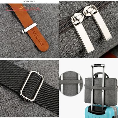 Women's 15.6-inch Splash-Resistant Laptop Sleeve with Large Capacity Oxford Crossbody Business Tote Bags with Custom LOGO