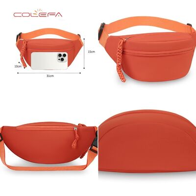 Nylon Casual Minimalist Chest Bag Orange Trendy 2026 New Style Sports Waist Bag Unisex Commuting Outing Versatile Shoulder Bag