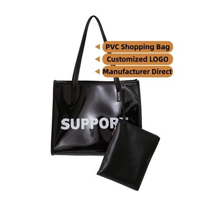 Transparent Jelly Color Tote Bag for Women 2026 PVC New Arrival Trendy Korean Style Fashion Bag Single-Shoulder Printed Tote Bag