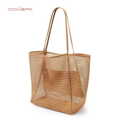 Foldable Beach Nylon Mesh Tote Women's Shoulder Bag Summer Outdoor Travel Essential Recreational crochet bag with Custom Color