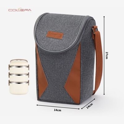 Lunch Bag with Curved Wide Opening Insulated Carrier for Commuting Oxford Thickened Insulated Bag Students' Lunch Box Wholesale