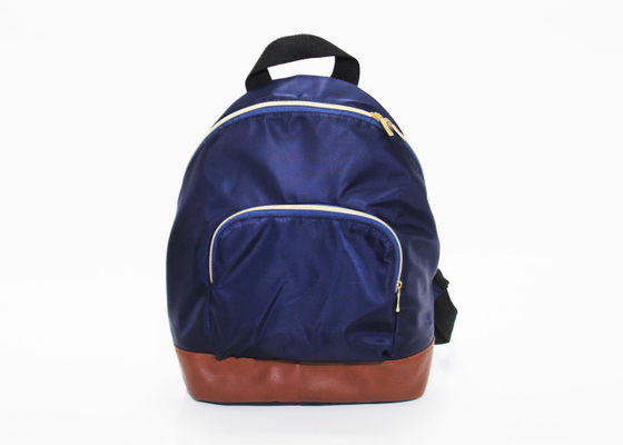 Fashion Design Women small nylon backpack with leather bottom