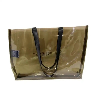 Custom woman clear pink pvc laser transparent shiny handbags lady shoulder beach summer pvc tote bags with custom printe