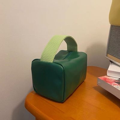 Handheld New Pastel-Colored PU Leather Large Capacity Makeup Bag Organizer Storage Pouch Cosmetics Women's Toiletry Bag