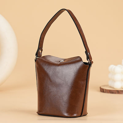 Retro Versatile Soft Leather Exquisite Cute Coin Purse Card Holder Women's Vegetable-Tanned Cowhide Mini Bucket Wallet