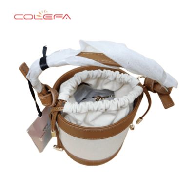 Colefa Made in China Brand Lovely Ladies Gathered Opening Round Handbags Clutch Bag Girls Women's Cylindrical Outdoor Bag