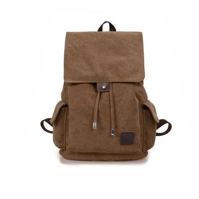 Retro Brown Canvas Backpack Multi-functional Inner Pockets Large Capacity Outdoor Sports Backpack Durable and long-lasting Style