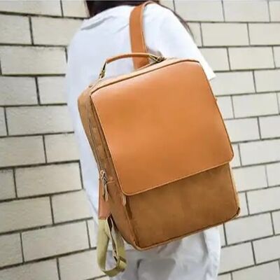 Het Document van Kraftpapier van de vervaardigingdouane de Mannelijke Bruine Wasbare Rugzak van Zaksoftback met Front Flap