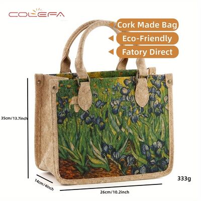 Custom Cork Tote Bag for Women Portuguese Bark Handbag Multi-Purpose Daily Casual 2026 New Handheld Eco-Friendly Style