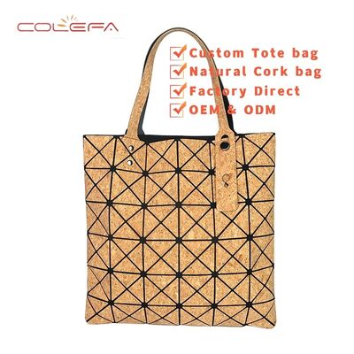 Bark-Patterned Cork Tote Bags Women's Sophisticated Shoulder Bag Fashionable Handbag with Pleated Folds Stylish Shopping Tote