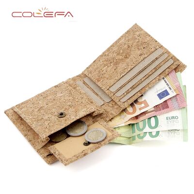 Retro Women's Long-Style Zippered Wallet Phone Case with Printing Bestseller Eco-Friendly Cork Bark Wallet Travel Souvenir