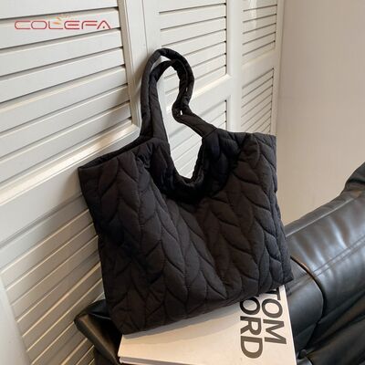 Oxford Cotton-Filled Quilted Tote Bag for Women 2026 New Arrival Minimalist Solid Color Tote Autumn/Winter Diamond Quilted Bag