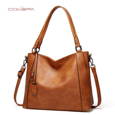 Colefa 2026 Nieuwe Herfst/Winter Dames Tote Bag Europese & Amerikaanse Mode PU Lederen Trendy Casual Dames Schouder Crossbody Tas